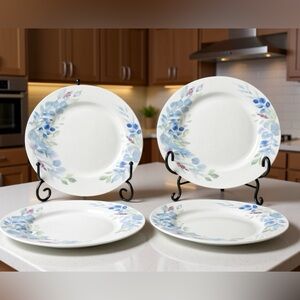 Mikasa Violetta Bone China salad Plates 9” – Set of 4 Watercolor Botanical EUC